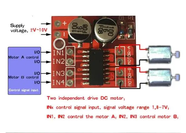 Custom DC Motor Drive Module Reversing PWM Speed Dual H Bridge Stepper Motor Mini Victory L298N