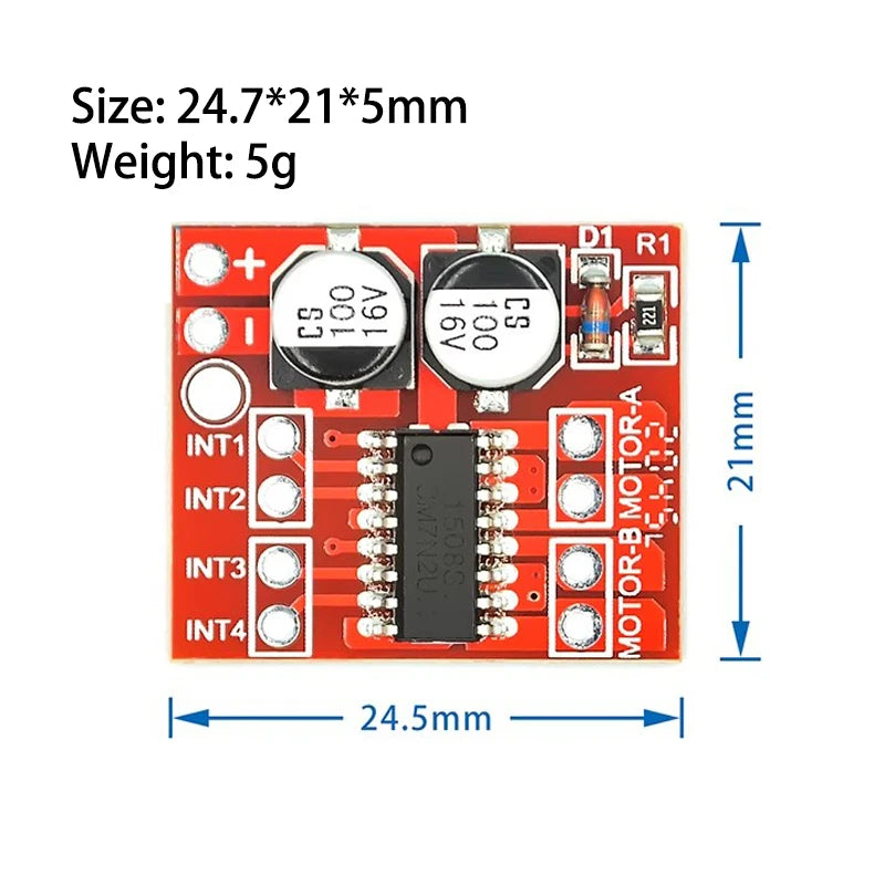 Custom DC Motor Drive Module Reversing PWM Speed Dual H Bridge Stepper Motor Mini Victory L298N