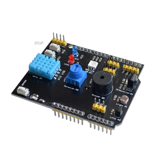 Custom DHT11 LM35 Temperature Humidity Sensor Multifunction Expansion Board Adapter For Arduino UNO R3 RGB LED IR Receiver Buzzer I2C