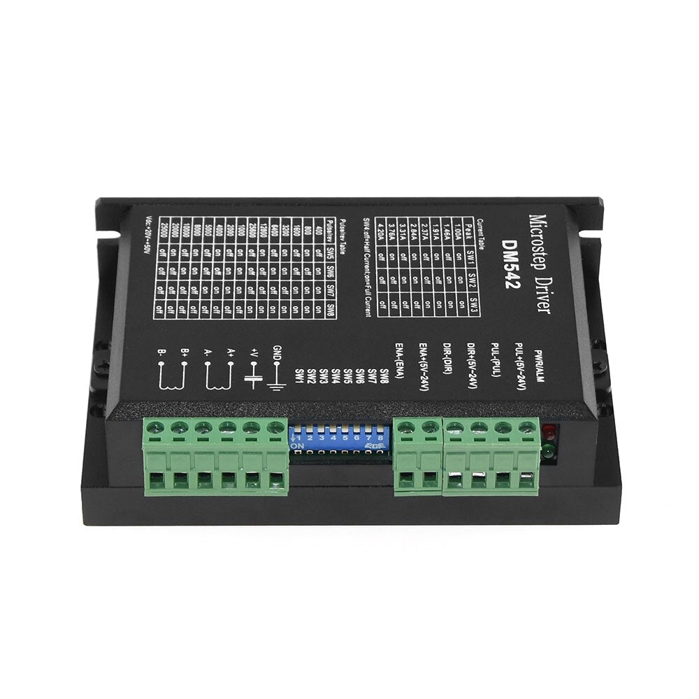 DM542 Stepper Motor Controller 2-Phase Digital Stepper Motor Driver  128 Subdivision DC 18-48 VDC Max. 4.2A for 42 57 86 Motors customize