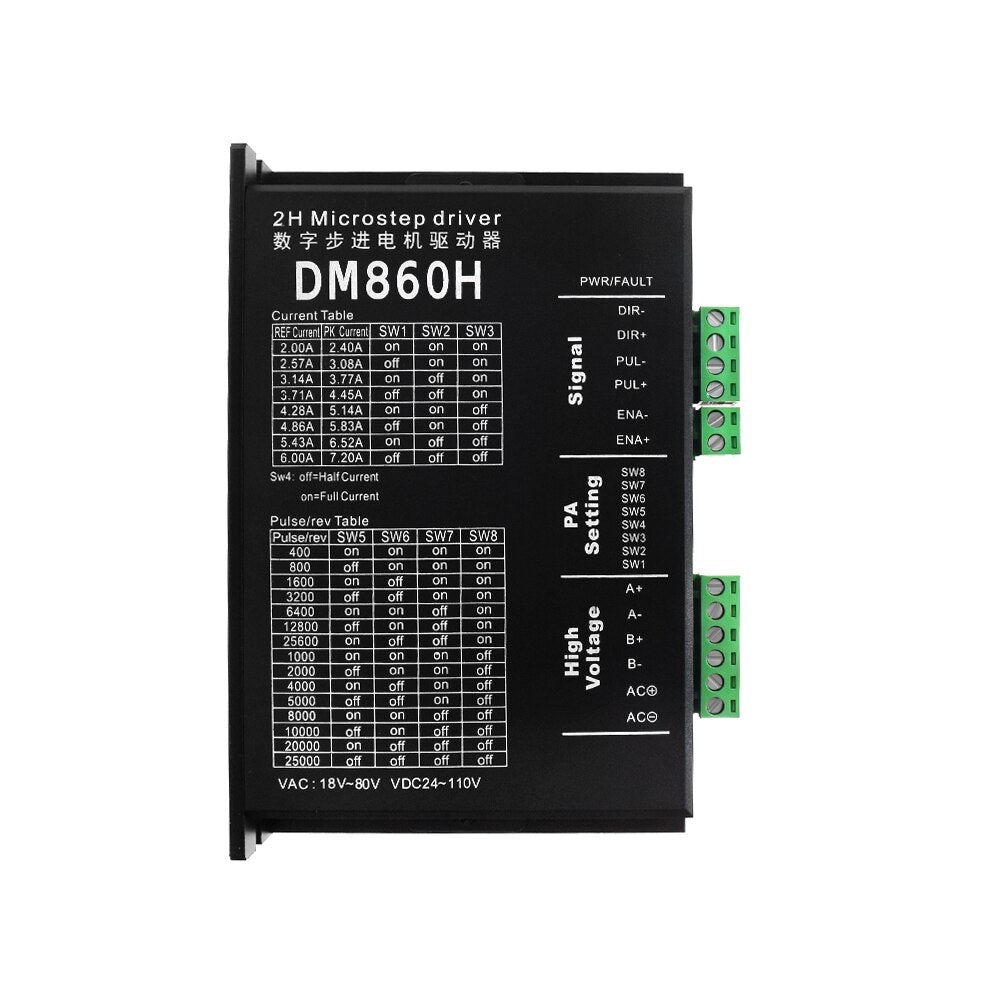 DM860 DM860H 7.2A Nema17/23/34 Stepper Motor Driver Controller 128 Subdivision For 42 57 86 Stepper Motor CNC Wood Engraver customize