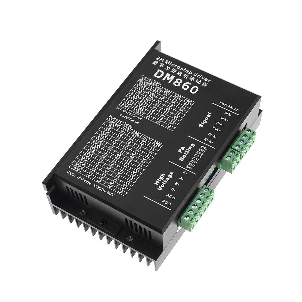 DM860 DM860H 7.2A Nema17/23/34 Stepper Motor Driver Controller 128 Subdivision For 42 57 86 Stepper Motor CNC Wood Engraver customize