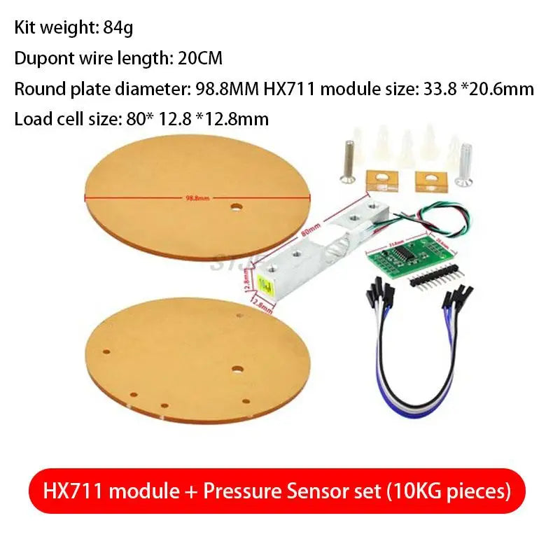 Custom Digital Load Cell Weight Sensor HX711 AD Converter Breakout Module 1KG-20KG Portable Electronic Kitchen Scale for Arduino Scale