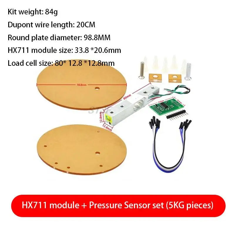 Custom Digital Load Cell Weight Sensor HX711 AD Converter Breakout Module 1KG-20KG Portable Electronic Kitchen Scale for Arduino Scale