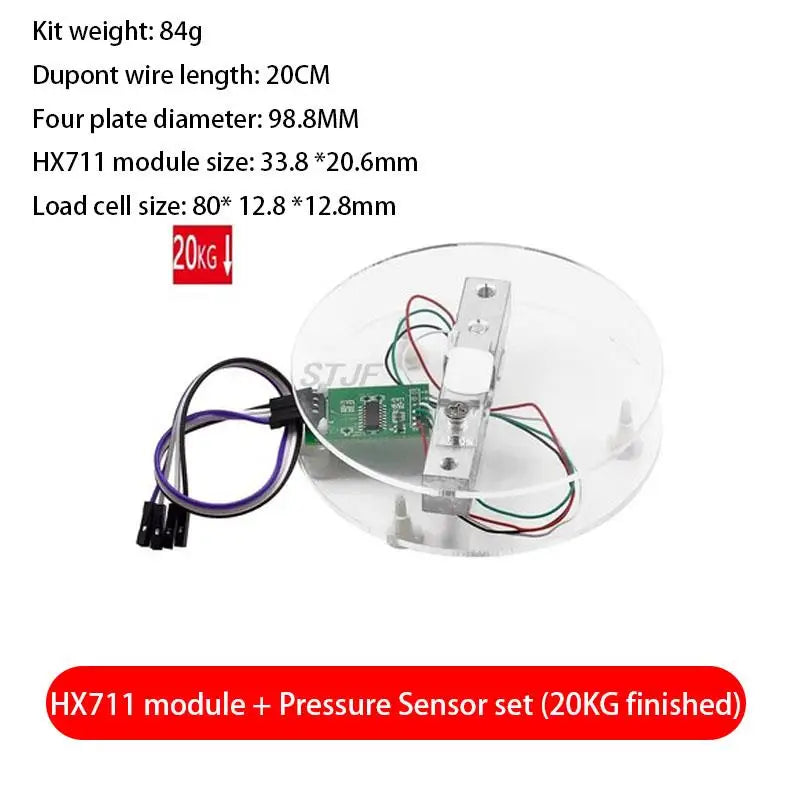 Custom Digital Load Cell Weight Sensor HX711 AD Converter Breakout Module 1KG-20KG Portable Electronic Kitchen Scale for Arduino Scale