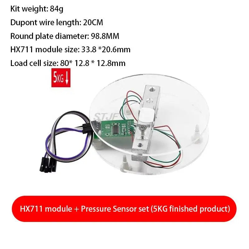 Custom Digital Load Cell Weight Sensor HX711 AD Converter Breakout Module 1KG-20KG Portable Electronic Kitchen Scale for Arduino Scale