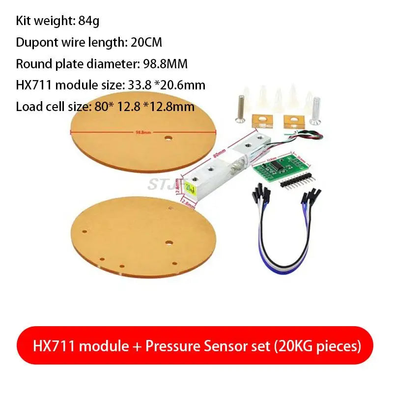 Custom Digital Load Cell Weight Sensor HX711 AD Converter Breakout Module 1KG-20KG Portable Electronic Kitchen Scale for Arduino Scale