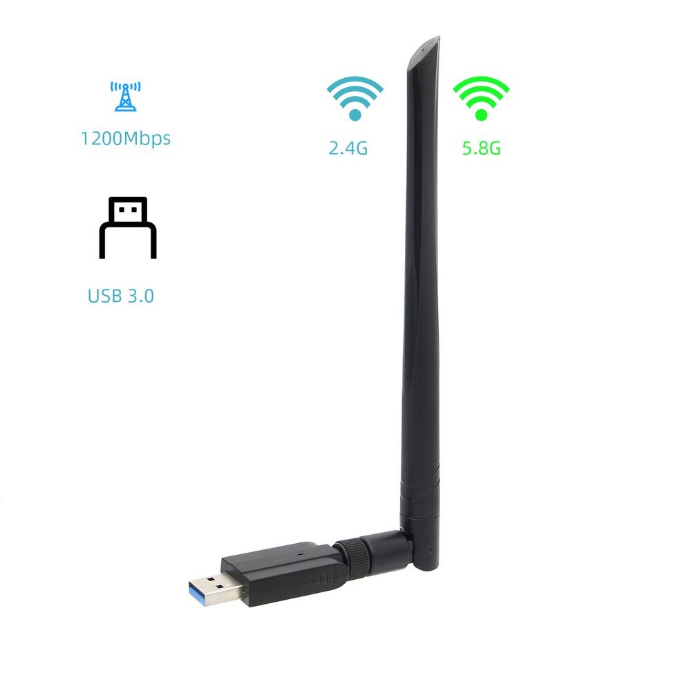 Custom Dual Band Wireless USB 3.0 Adapter 5GHz+2.4GHz 1200M for NVIDIA Jetson Nano
