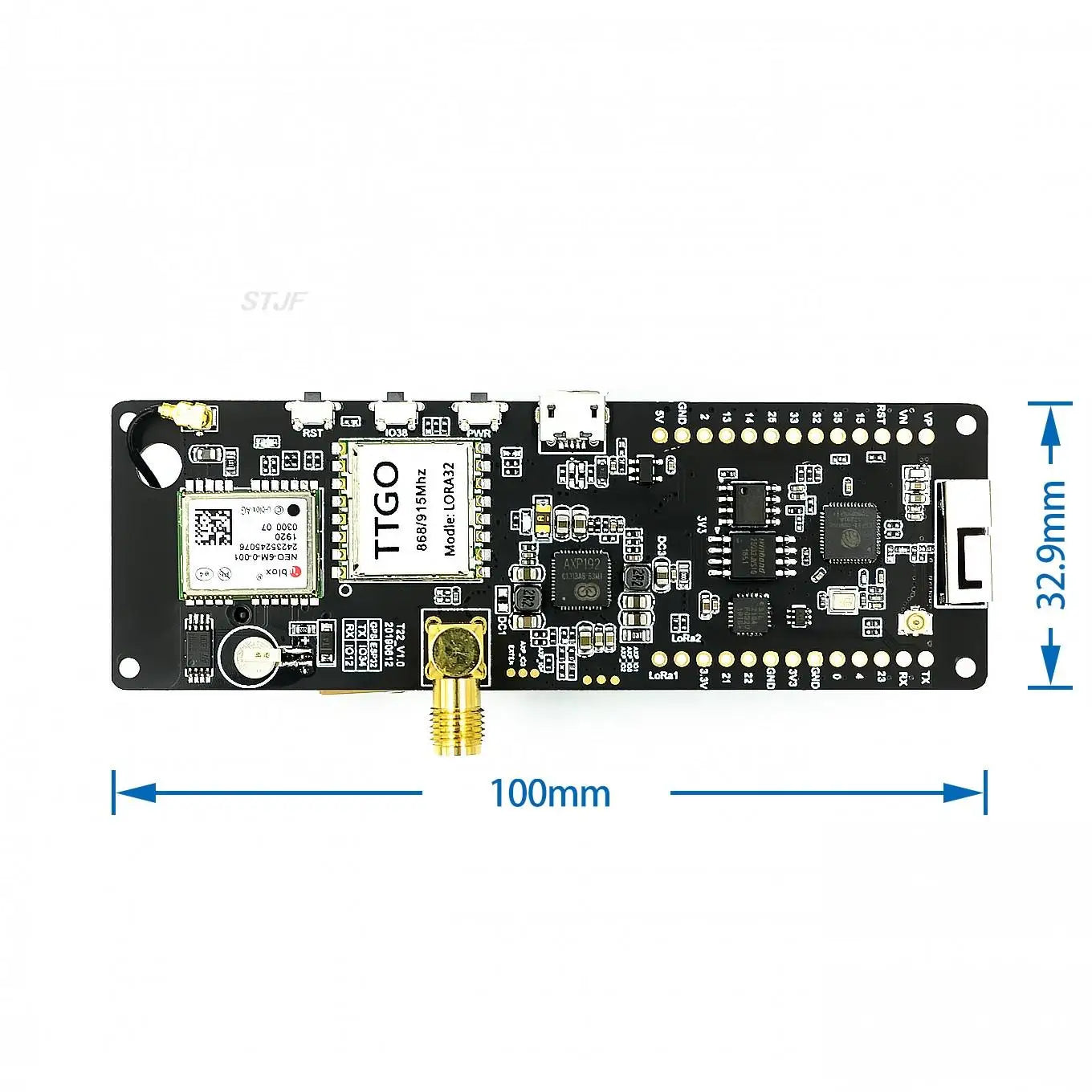 Custom ESP32 433/868/915Mhz WiFi wireless Bluetooth Module ESP 32 GPS NEO-6M SMA LORA 32 18650 Battery holder with SoftRF