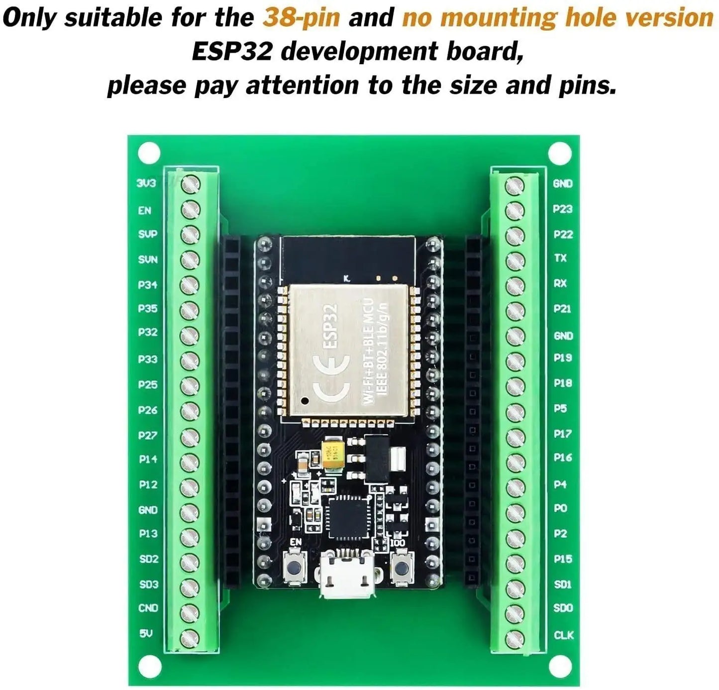 Custom ESP32 Expansion board 38Pin Development board Wireless WiFi+For Bluetooth 2 in 1 dual-core CPU low power consumption