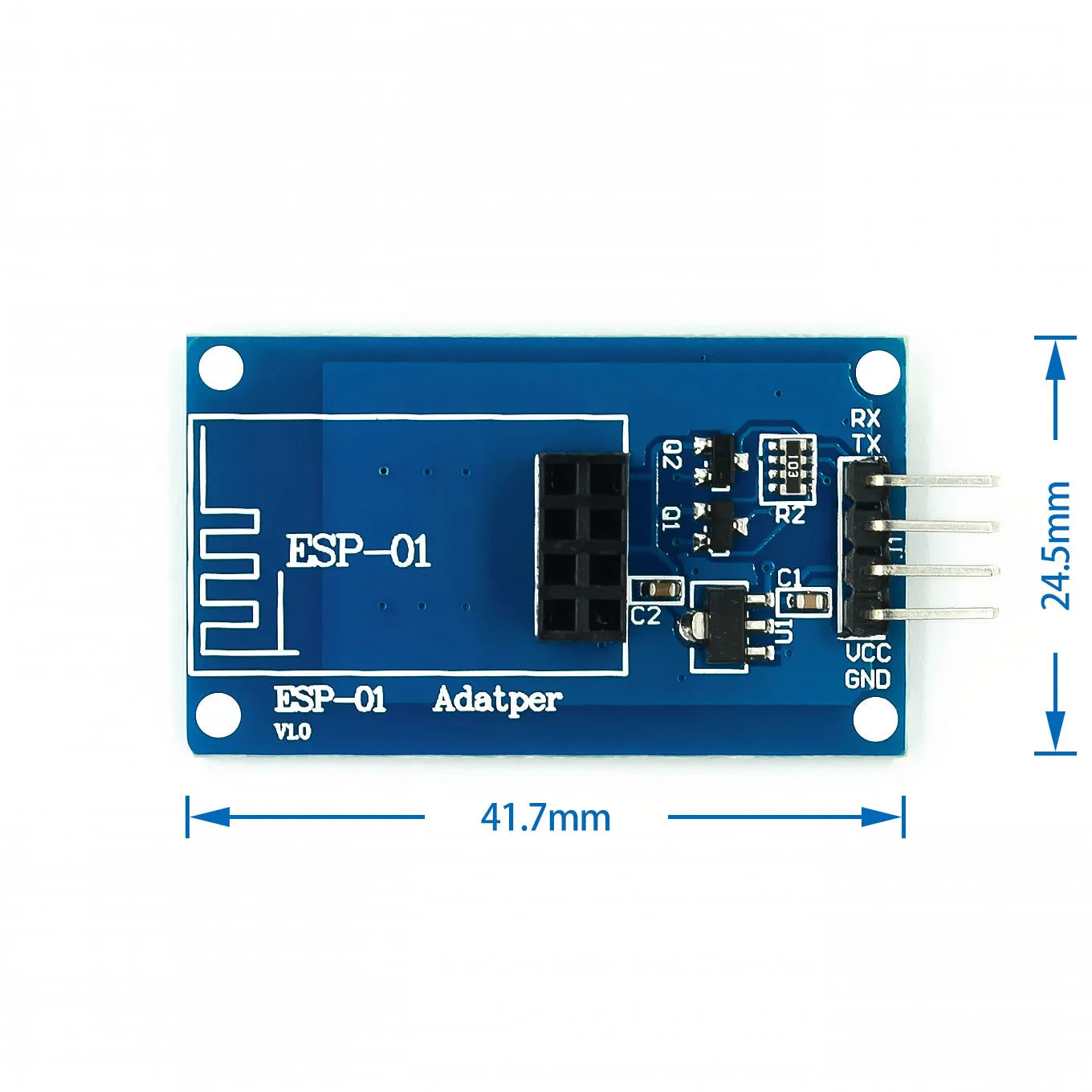 Custom ESP8266 ESP-01 Serial WiFi Wireless Adapter Module 3.3V 5V Esp01 Breakout PCB Adapters Compatible For Arduino
