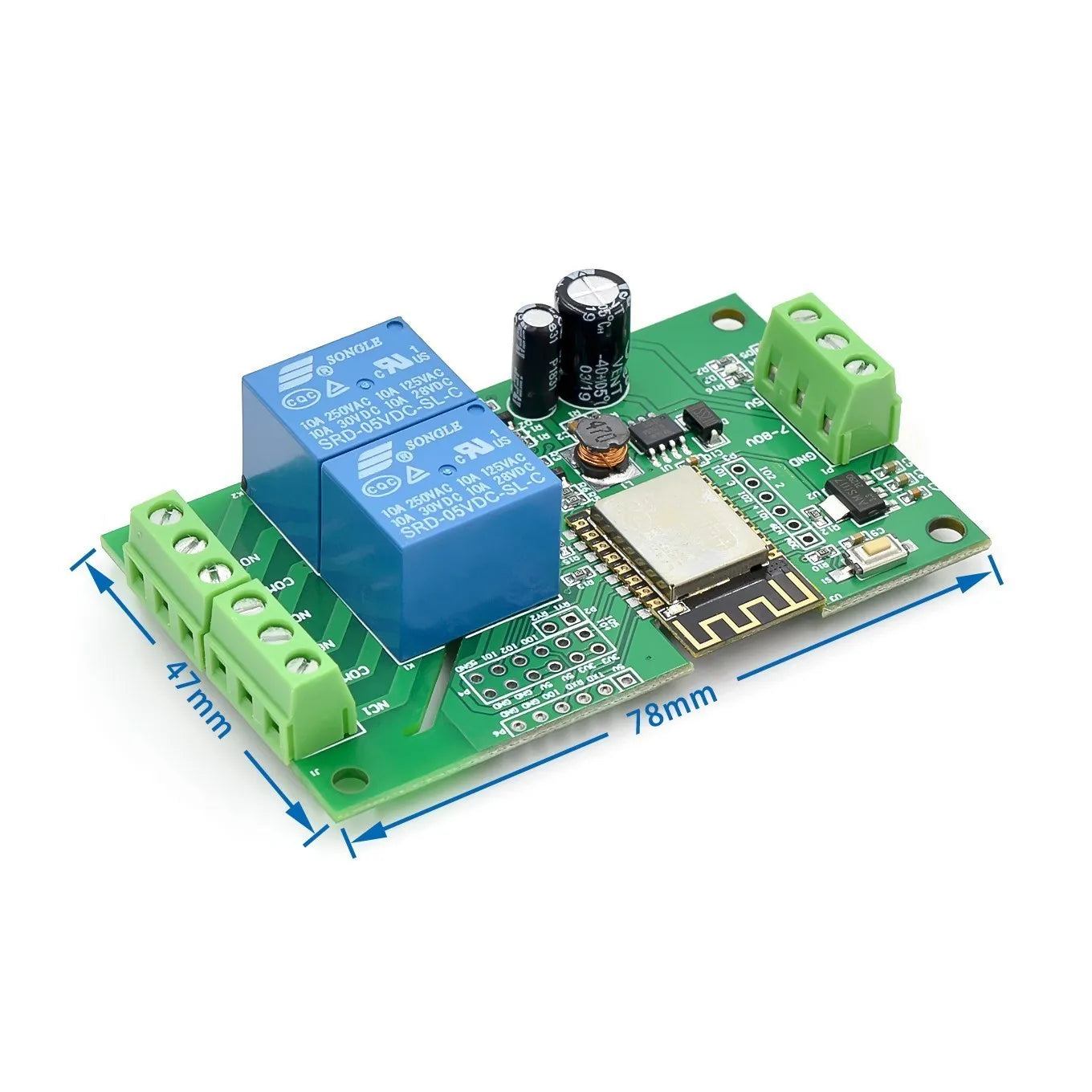 Custom ESP8266 Wireless WIFI Relay Controller Module ESP-12F for IOT Smart Home APP DC 5V-80V