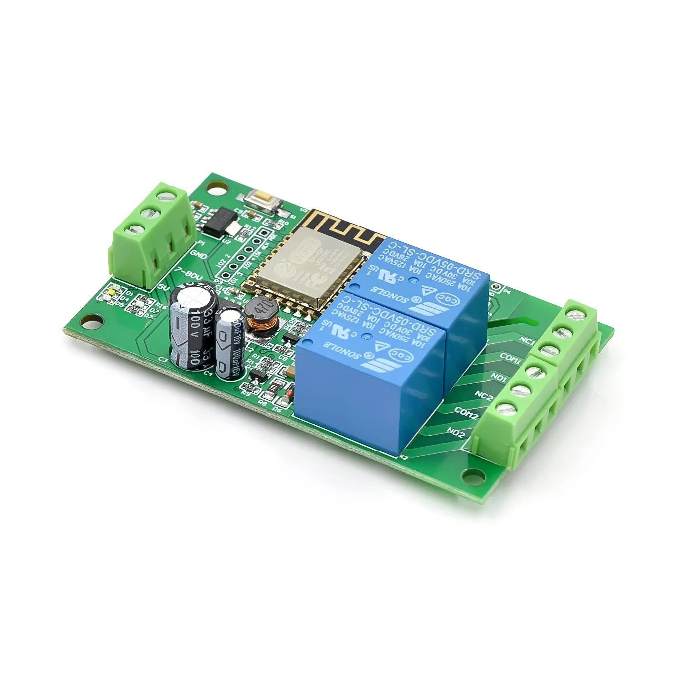 Custom ESP8266 Wireless WIFI Relay Controller Module ESP-12F for IOT Smart Home APP DC 5V-80V