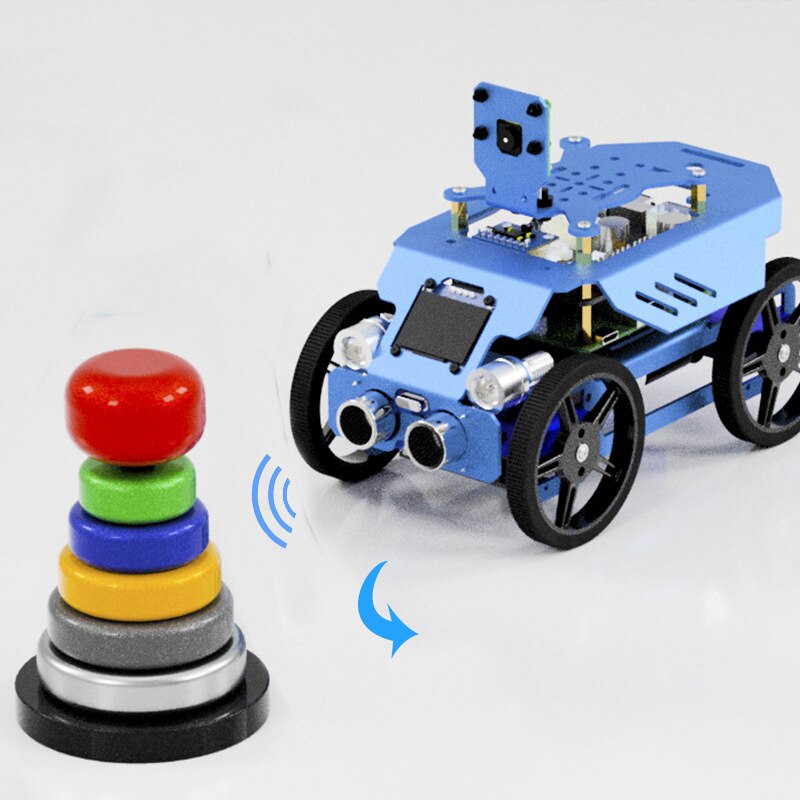 Custom Education Robot Steam Science and Education Raspberry Pi Four-Wheel Classic Car Robot Three-in-One Aluminum Alloy