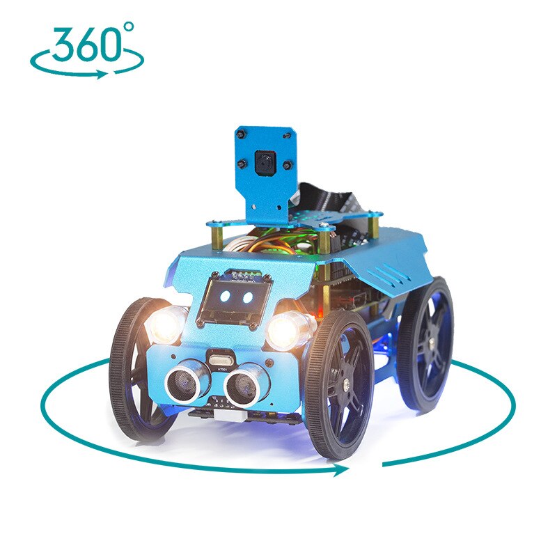 Custom Education Robot Steam Science and Education Raspberry Pi Four-Wheel Classic Car Robot Three-in-One Aluminum Alloy