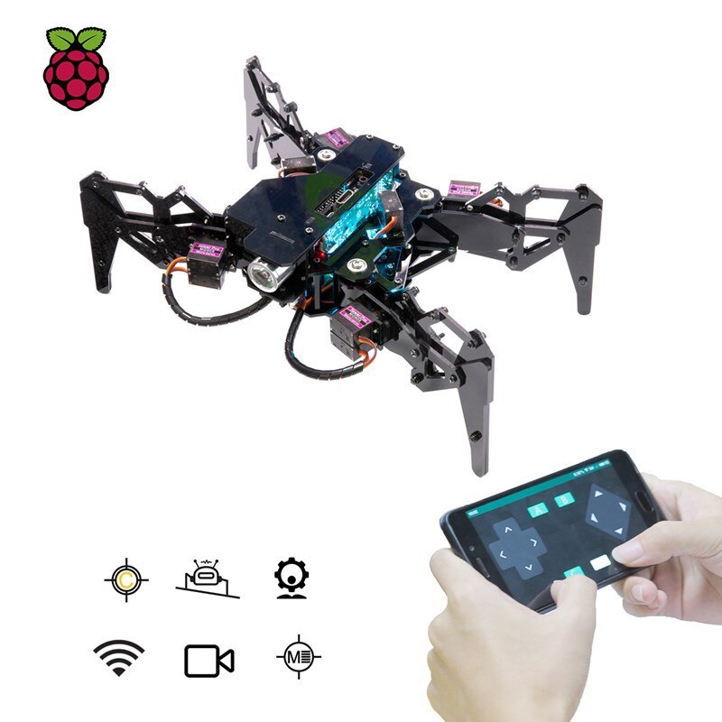 Custom Education Robot Steam Science and Education Raspberry Pi Quadruped Robot WiFi Camera AI Video