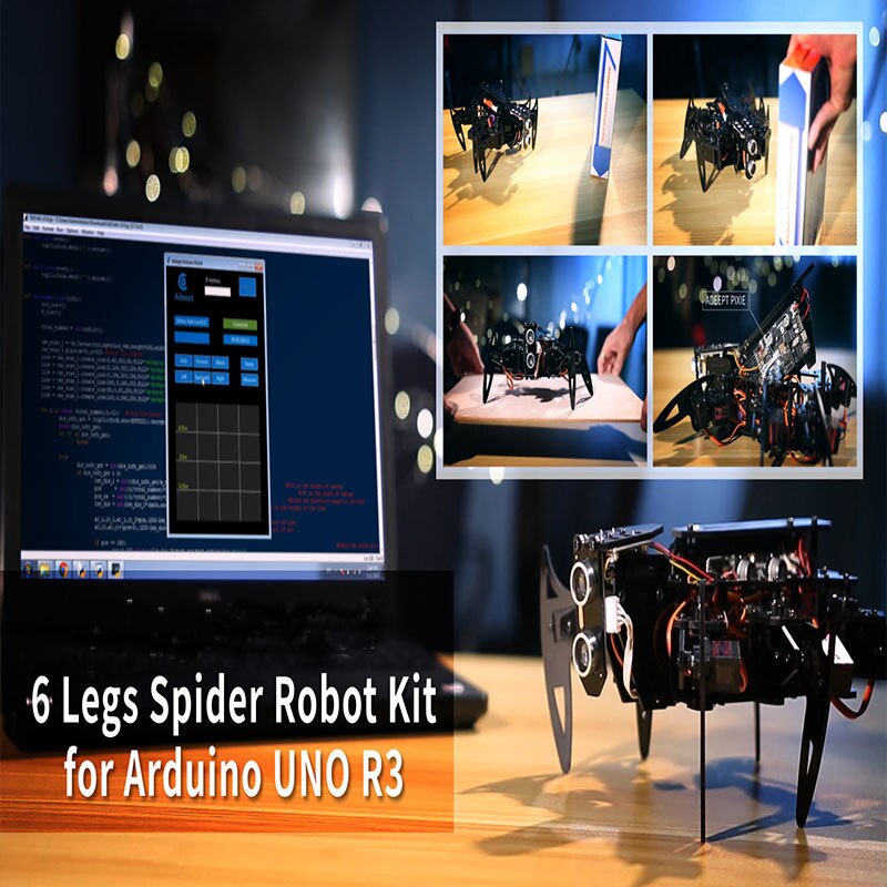 Educational Robot Hexapod Bionic Spider Forward and Backward Left and Right Tracing Obstacle Avoidance Secondary Programming