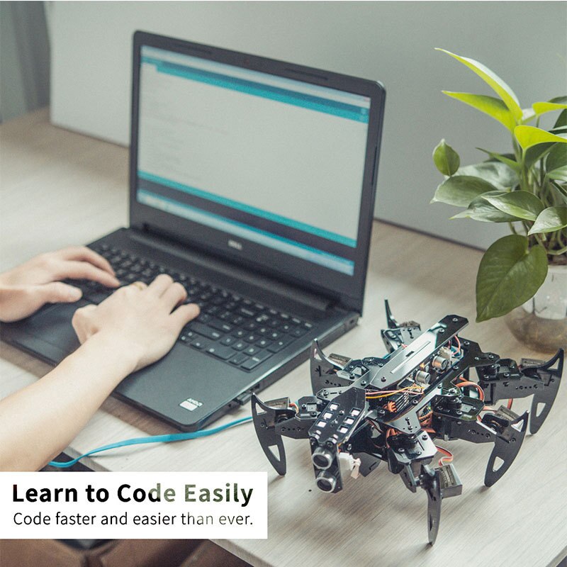 Educational Robot Hexapod Bionic Spider Forward and Backward Left and Right Tracing Obstacle Avoidance Secondary Programming