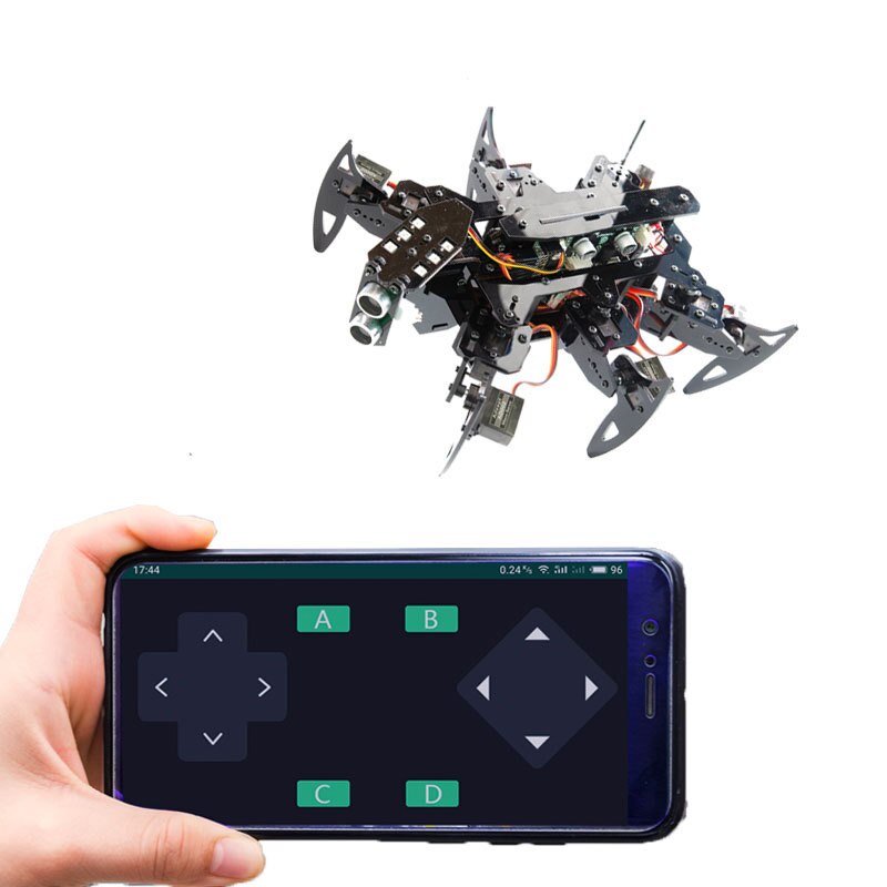 Educational Robot Hexapod Bionic Spider Forward and Backward Left and Right Tracing Obstacle Avoidance Secondary Programming