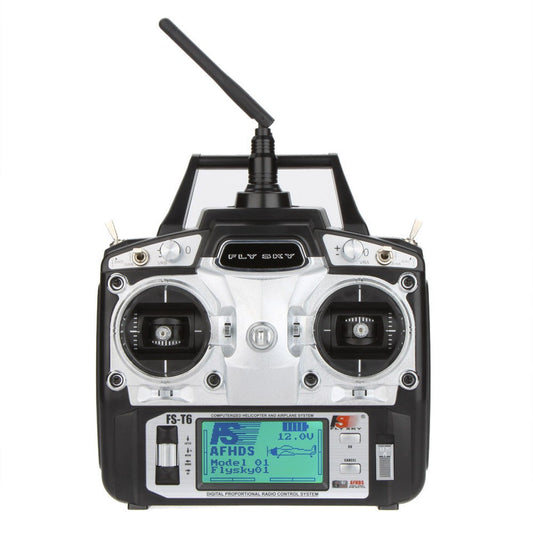 Custom F14912/3 FS-T6 2.4GHz 6CH Mode 2/1 Remote Controller Transmitter and Receiver R6-B for RC Quadcopter Helicopter With LED Screen
