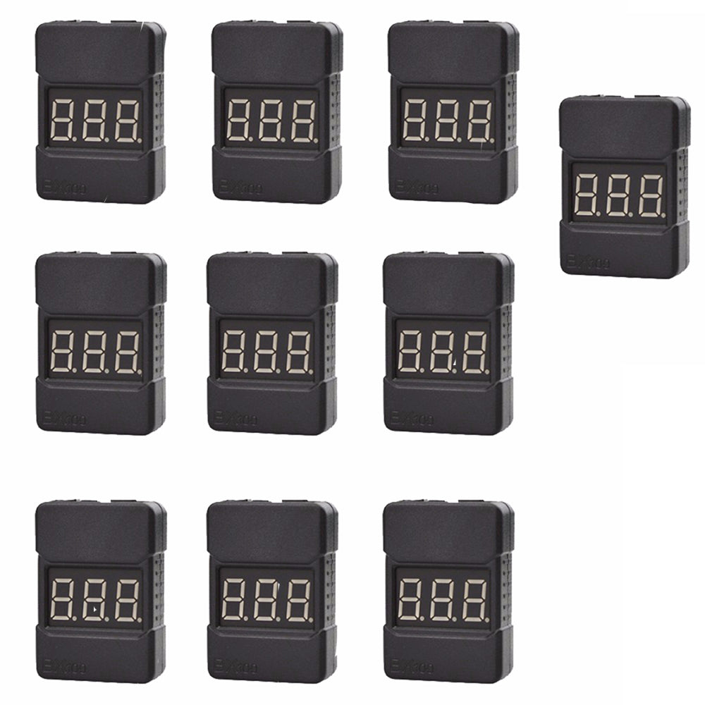 Custom F18255-10 10PCS BX100 1-8S Lipo Battery Voltage Tester/ Low Voltage Buzzer Alarm/ Battery Voltage Checker with Dual Speakers