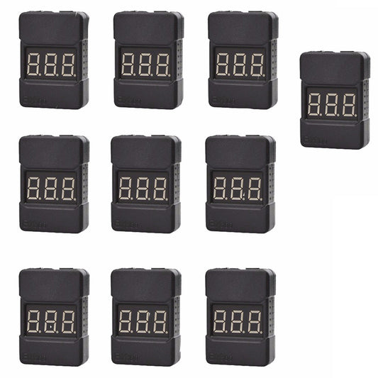 Custom F18255-10 10PCS BX100 1-8S Lipo Battery Voltage Tester/ Low Voltage Buzzer Alarm/ Battery Voltage Checker with Dual Speakers
