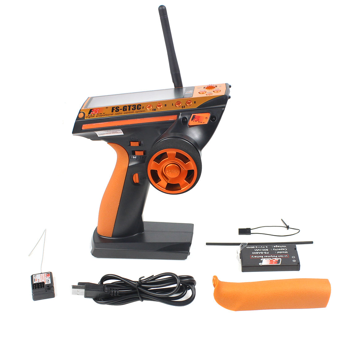 GT3C FS-GT3C 2.4GHz 3-Channel Transmitter with GR3E Receiver For RC Cars Boat customize