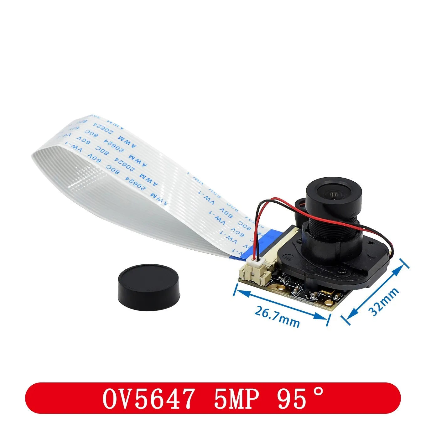 Custom  For Raspberry Pi 4 Night Vision Fisheye Camera 5MP OV5647 70/95/160 Degree Focal Adjustable Camera for Raspberry Pi 3 Model B