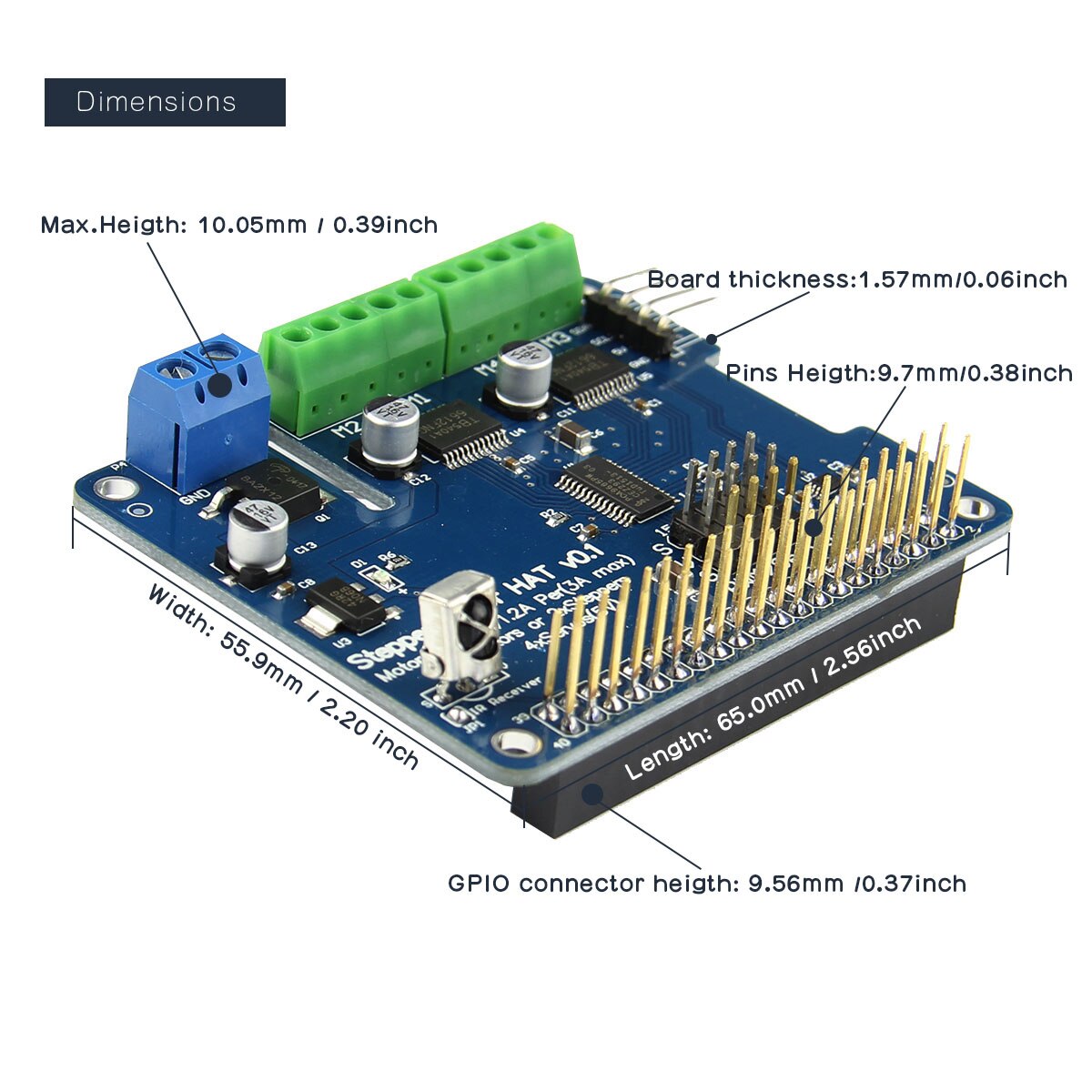 Full function Motor HAT, Robot Expansion Board Support Raspberry Pi 4 Molde B, 3B+/3B/2B/B+ (Stepper/Motor/Servo/IR Remote) customize