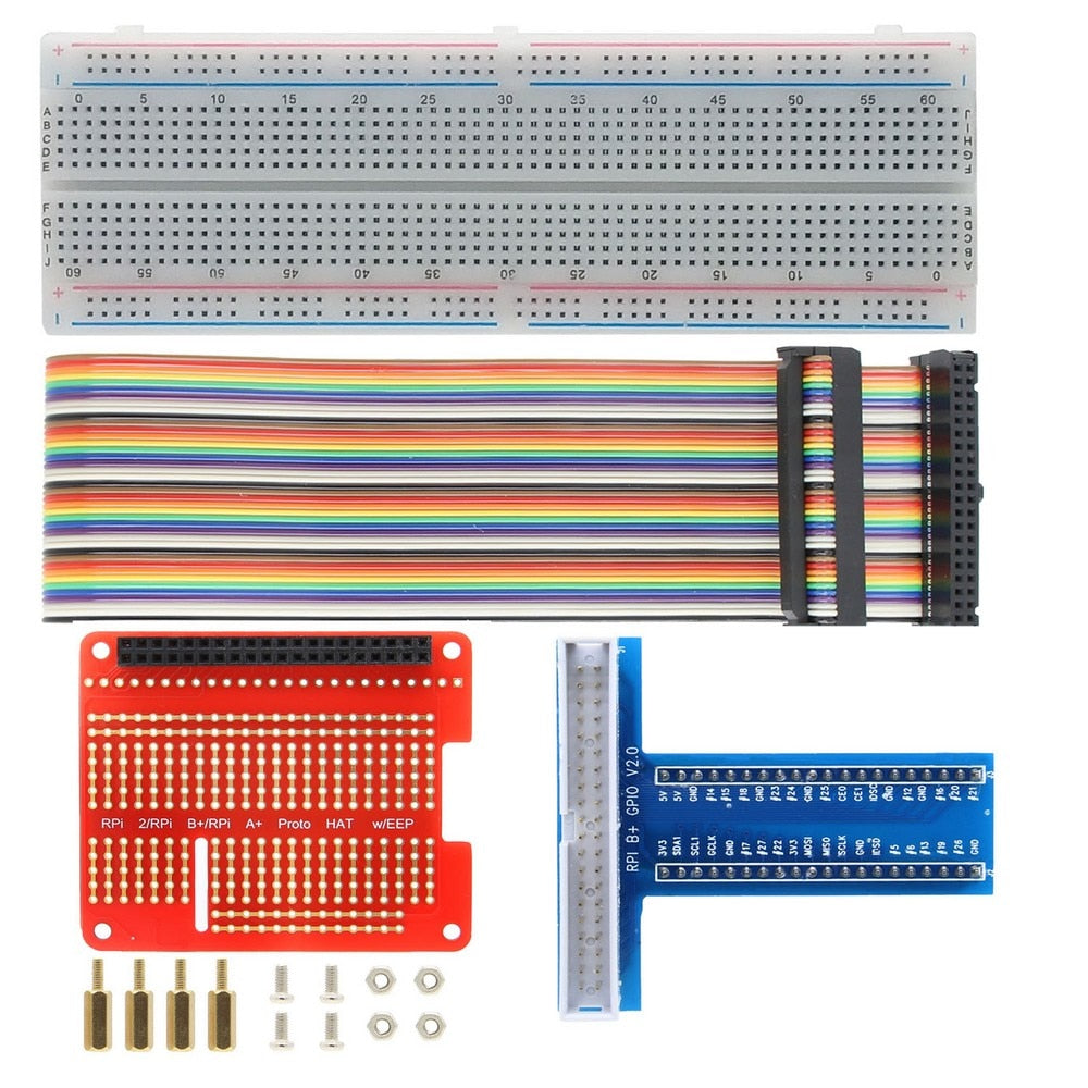 Use 40p Adapter Custom GPIO Breakout Expansion Kit,T-Shaped Breakout Adapter Plate+40P ...