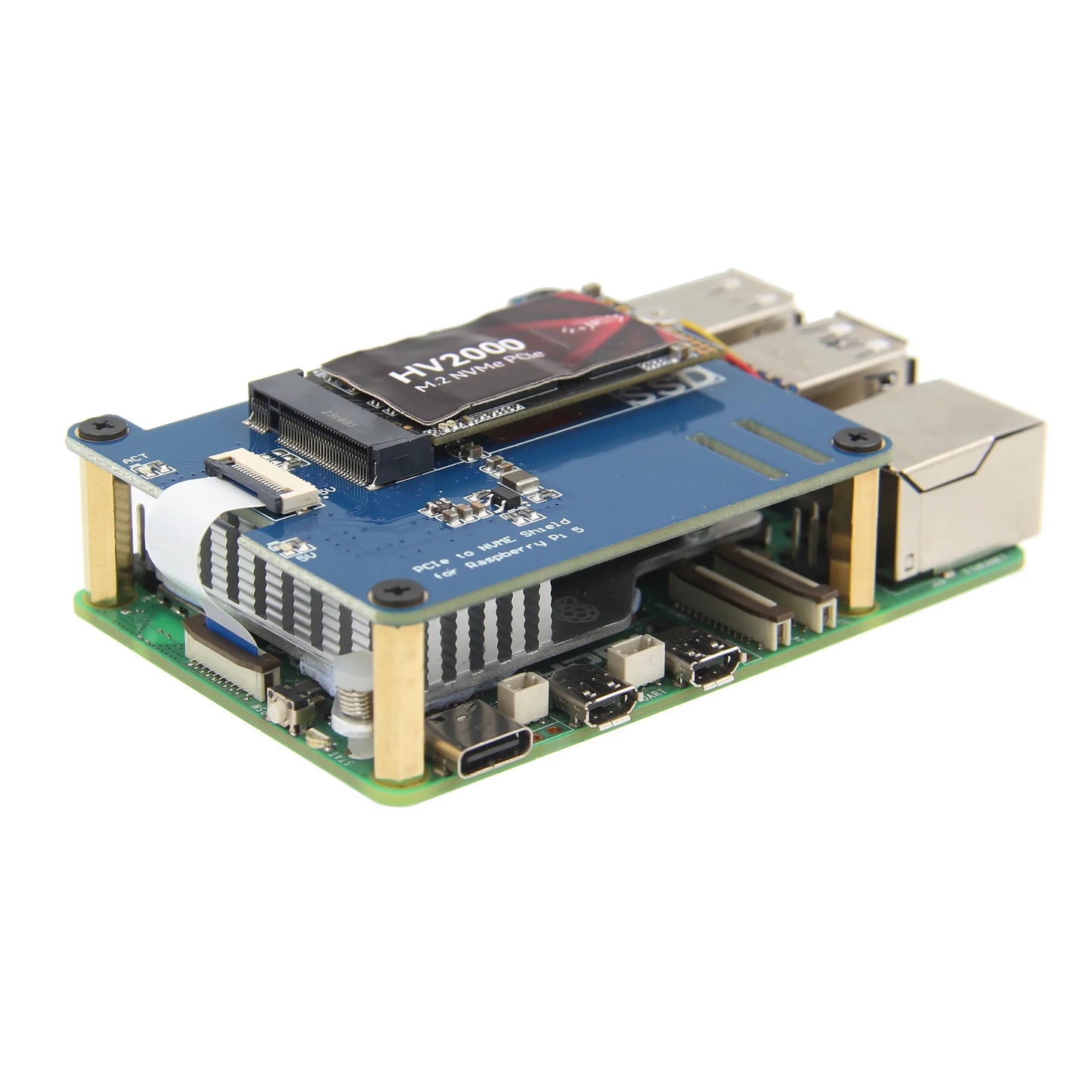 Custom M300 Pcie M.2 NVMe SSD 2242 PIP PCIe Peripheral Board for     Pi 5