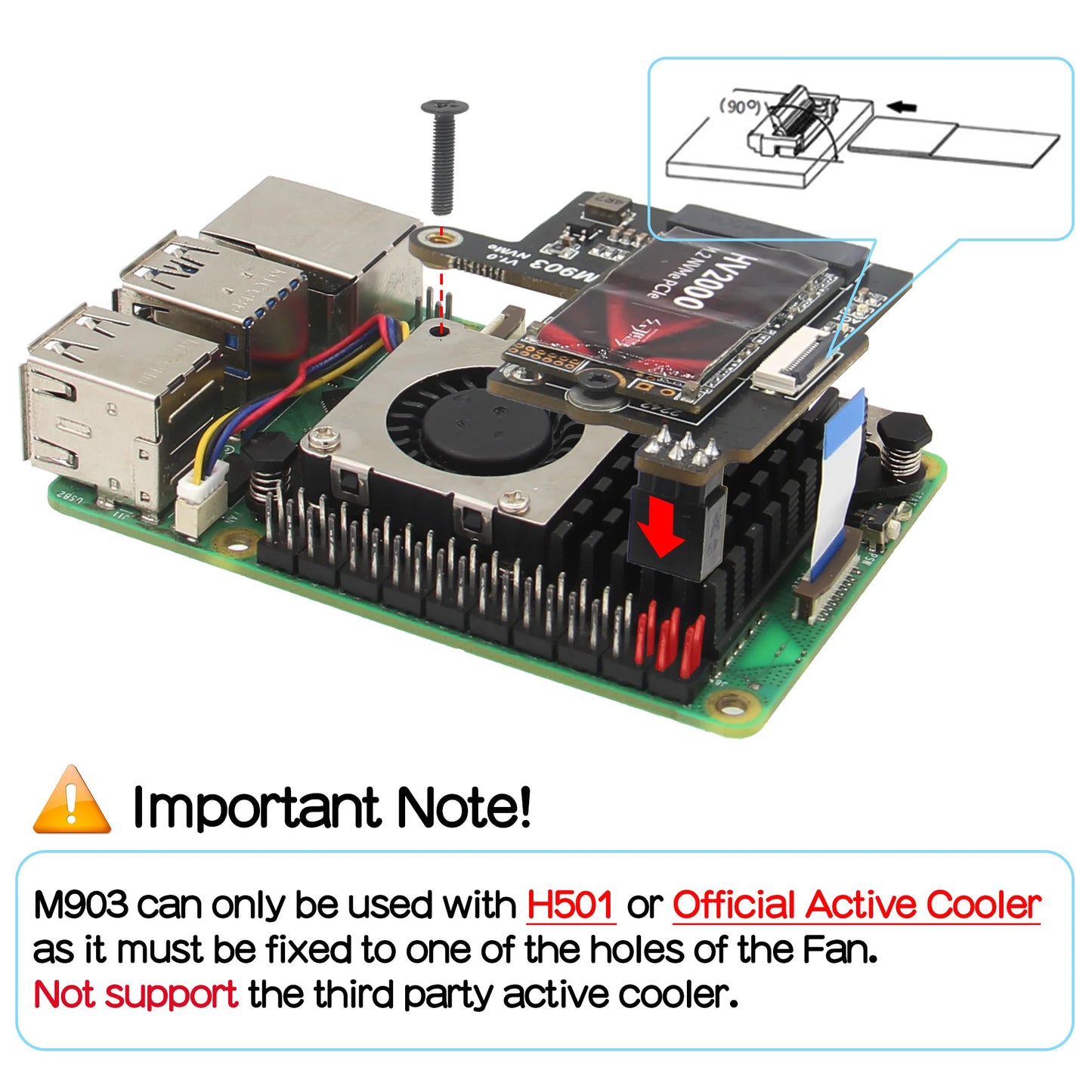 Custom M903 Pcie M.2 NVMe SSD 2242 Board for     Pi 5