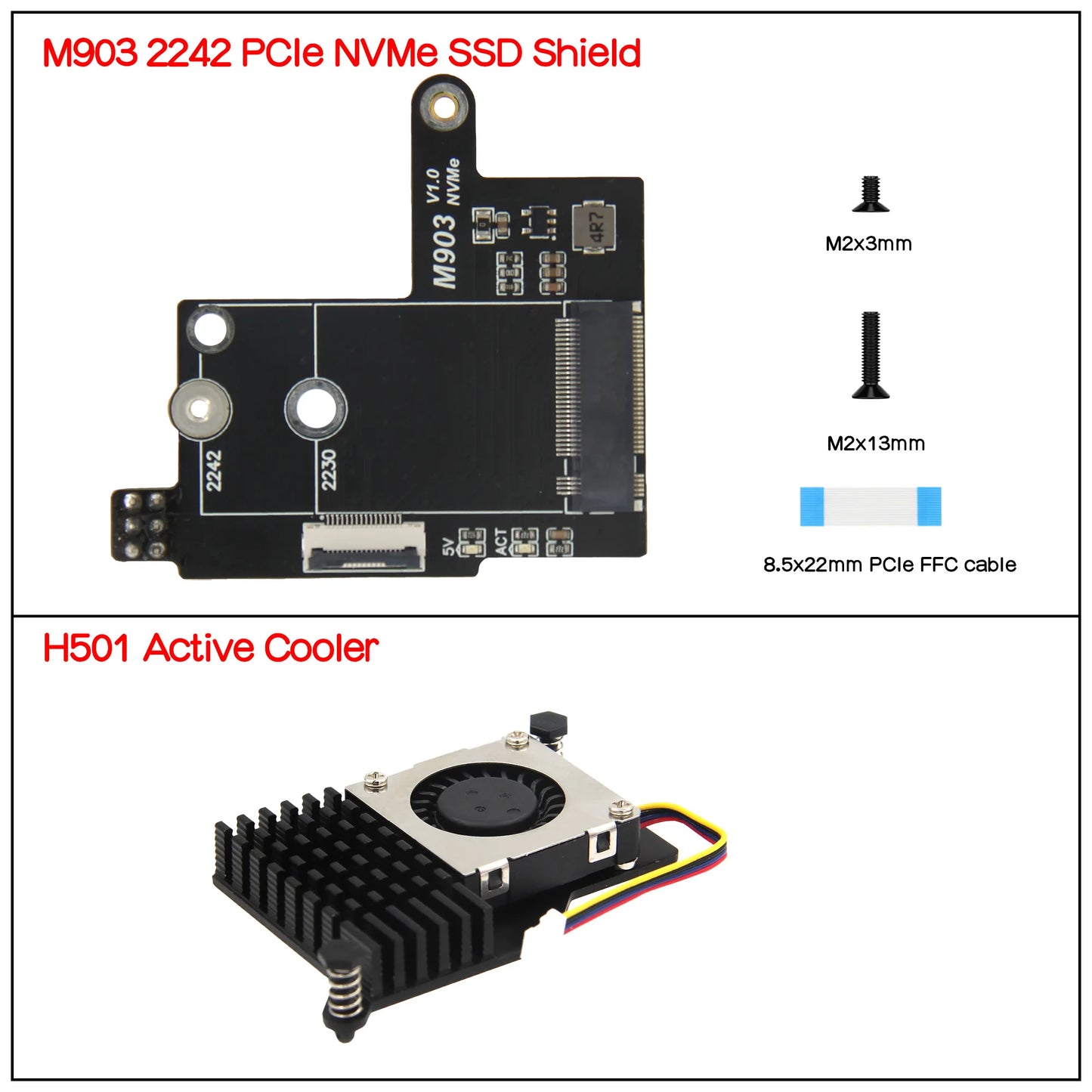 Custom M903 Pcie M.2 NVMe SSD 2242 Board for     Pi 5