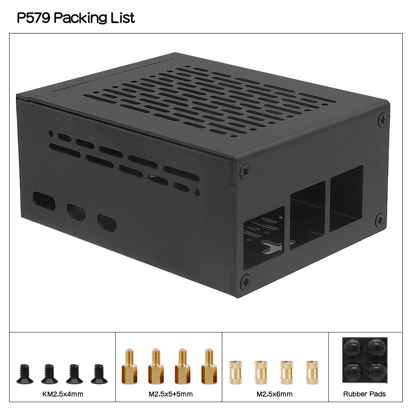 Custom Metal Case P579-V3 for     Pi 5 & PCIe M.2 NVMe SSD Shield X1000 / X1001 / X1003 / X1004 (NOT Support X1002 !!!)