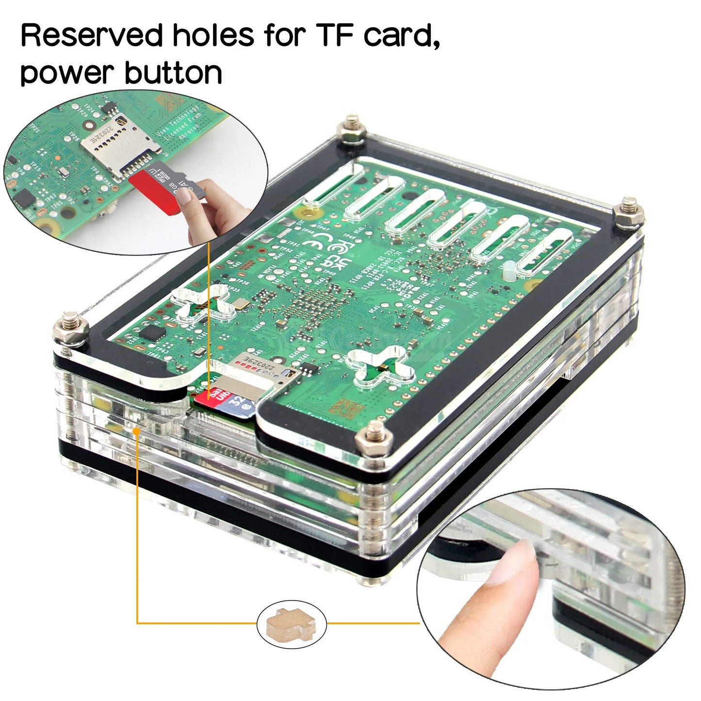 Custom Pi 5 Case Acrylic Enlosure Shell for     Pi 5 4GB/8GB