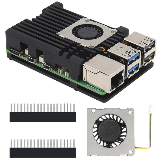 Custom Pi 5 Case with Cooling Fan  | Aluminum Alloy Armor Shell Enclosure for Pi 5