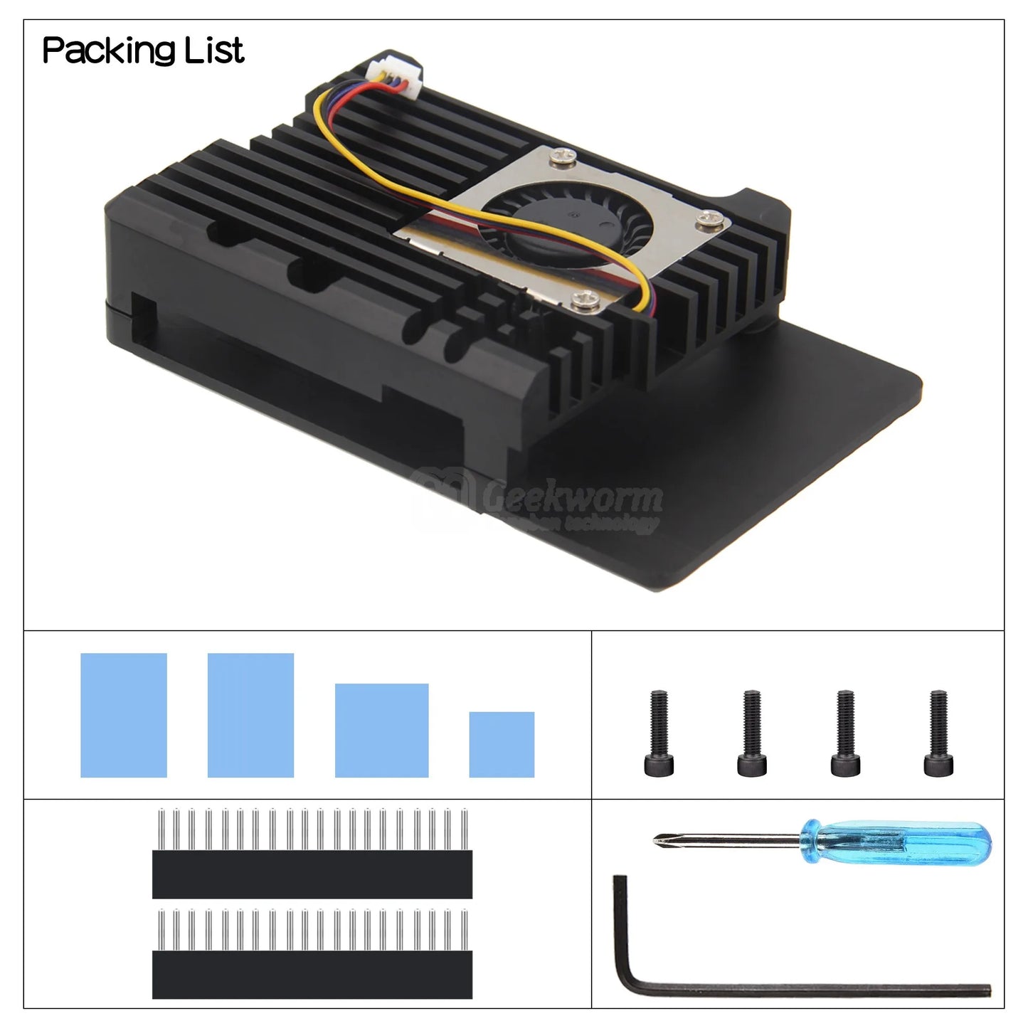 Custom Pi 5 Case with Cooling Fan  | Aluminum Alloy Armor Shell Enclosure for Pi 5