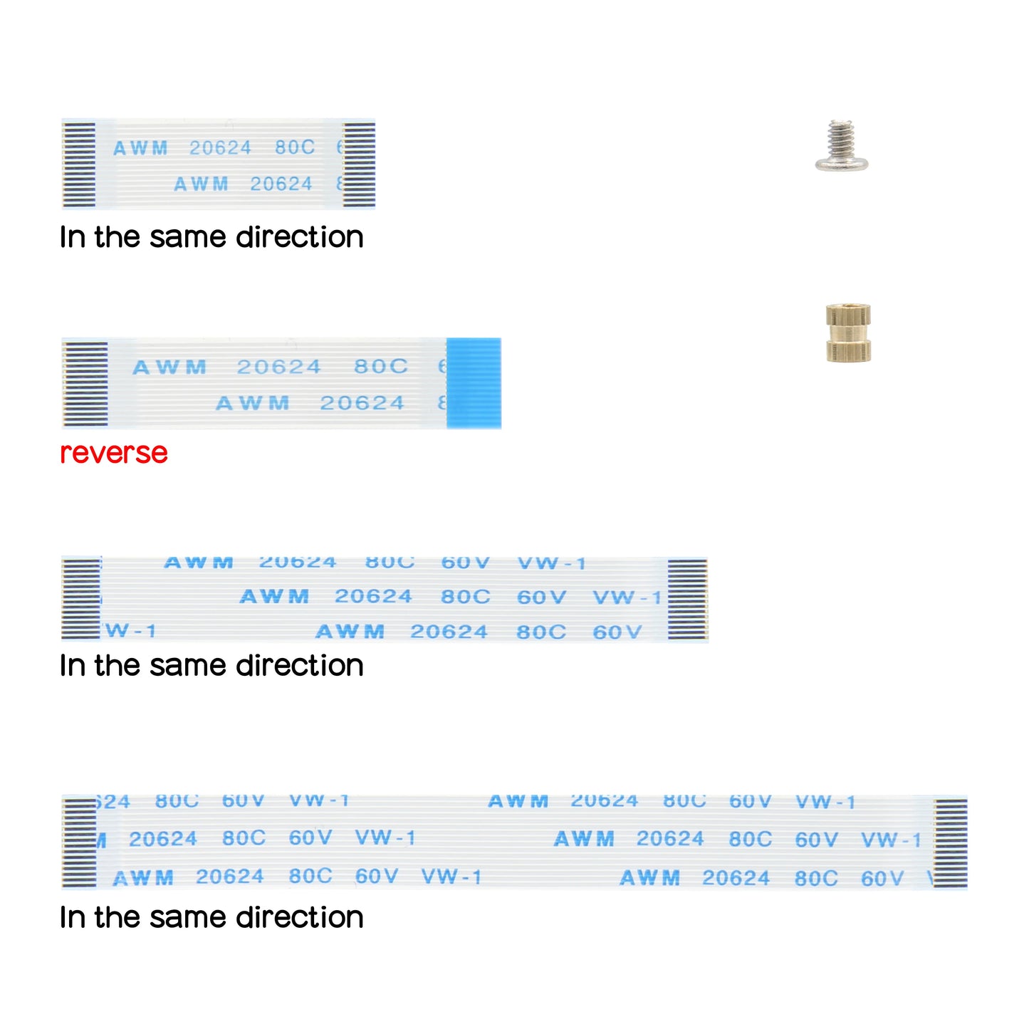 Custom Pi 5 PCIe FFC Cable 30mm/50mm/80mm Set