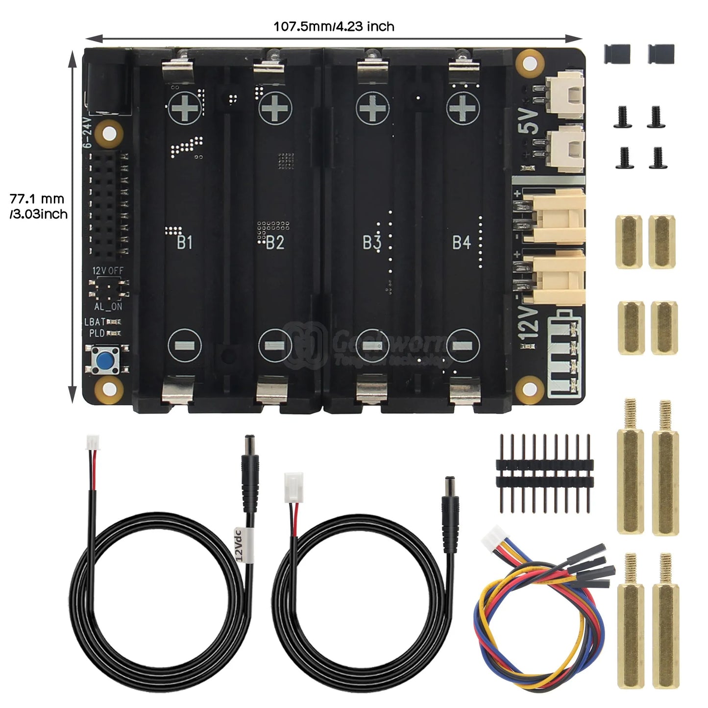 Custom X-UPS1 12V/5V Dual Output Universal Stackable UPS Shield for SBC Orange Pi 5/Jetson Nano/    Pi/Tinker Board etc.