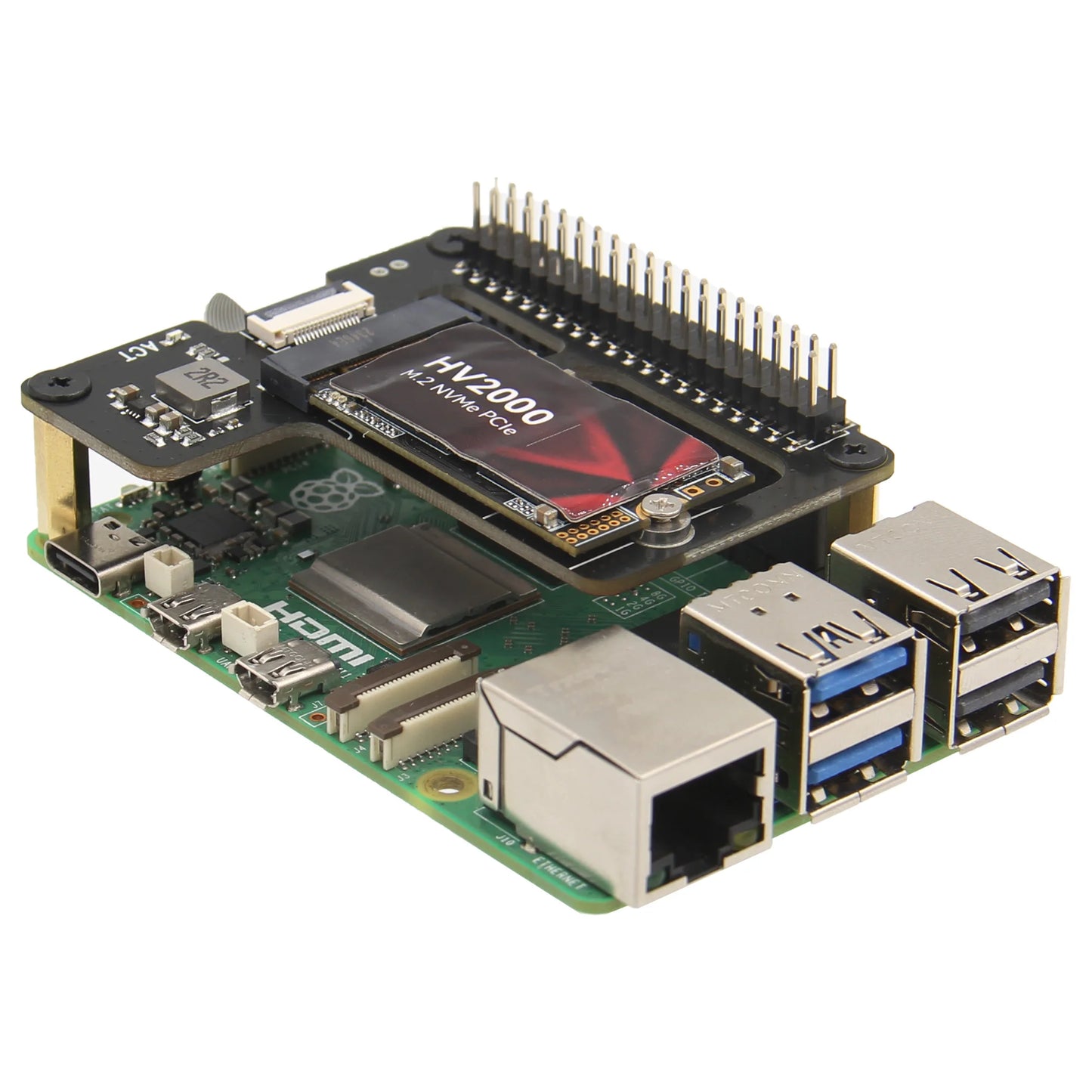 Custom X1000 Pcie M.2 NVMe SSD 2242 PIP PCIe Peripheral Board for     Pi 5