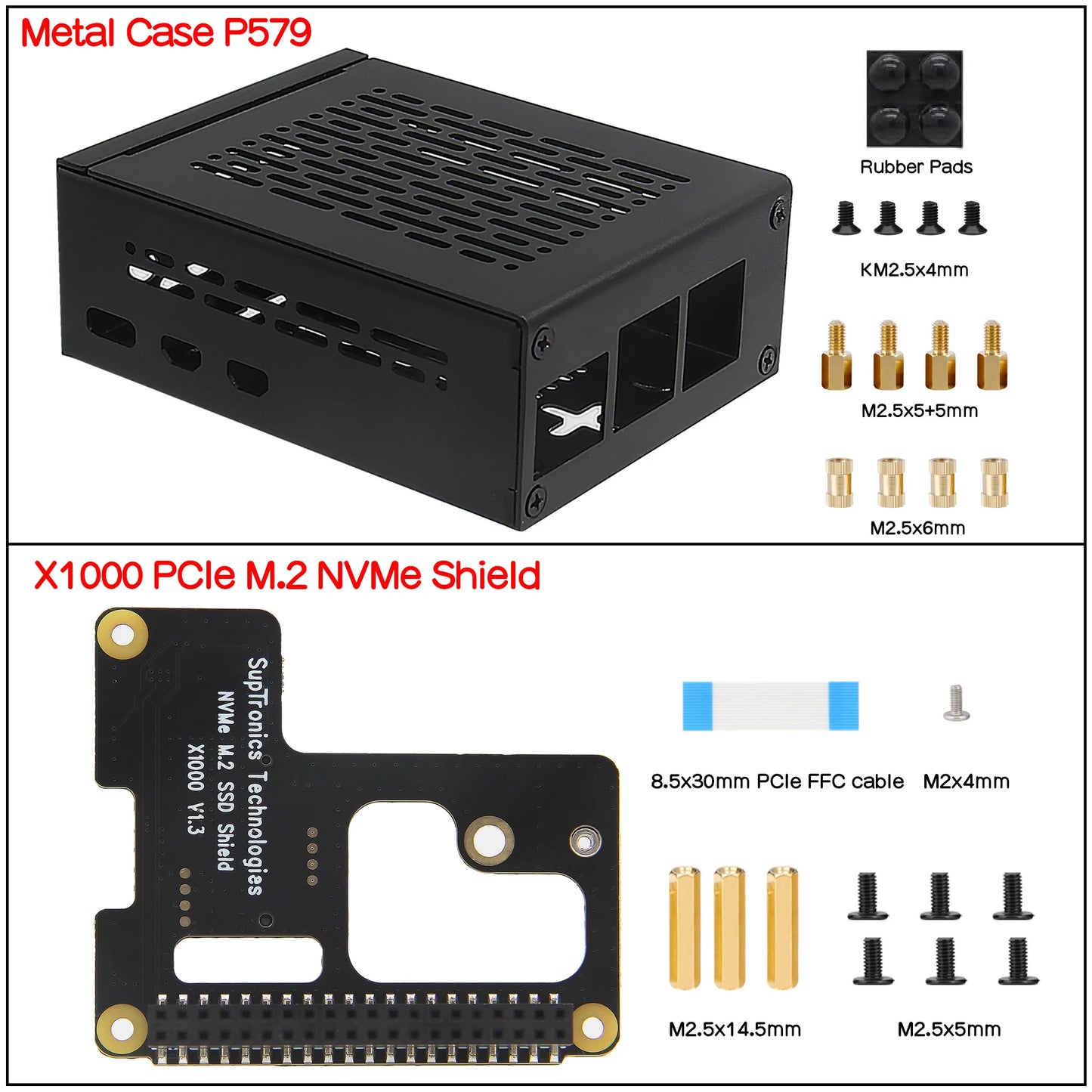 Custom X1000 Pcie M.2 NVMe SSD 2242 PIP PCIe Peripheral Board with Case for     Pi 5