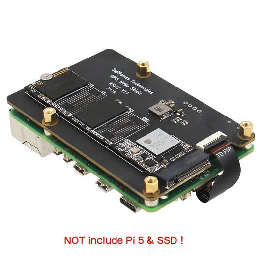 Custom X1002 PCIe M.2 NVMe SSD 2280 M Key Bottom for     Pi 5
