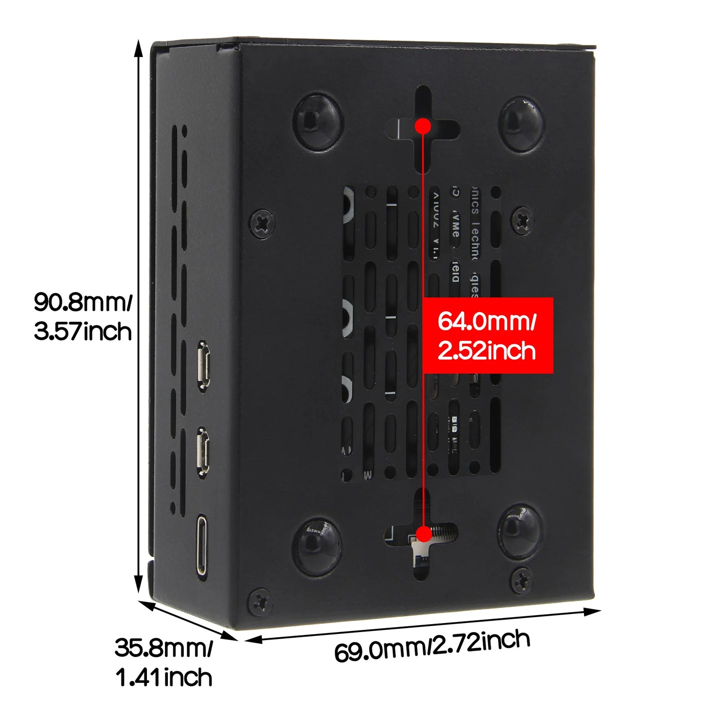 Custom X1002 pcie to NVMe Board with P580 Metal Case for     Pi 5