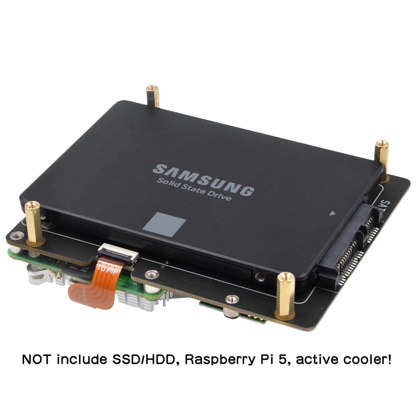 Custom X1006 PCIe to 2.5" SATA SSD/HDD+M.2 2280 SSD Shield for     Pi 5 (NOT Support Boot from SSD)