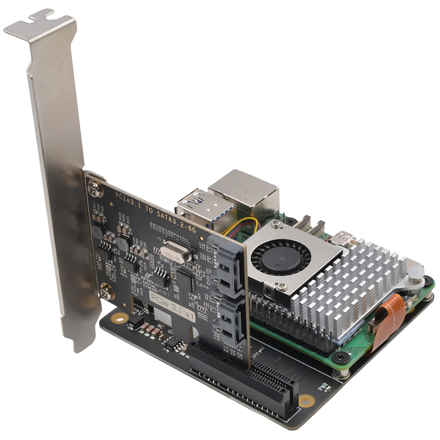 Custom X1010 V1.1 PCIe FFC Connector to Standard PCIe x4 slot Expansion Board for     Pi 5