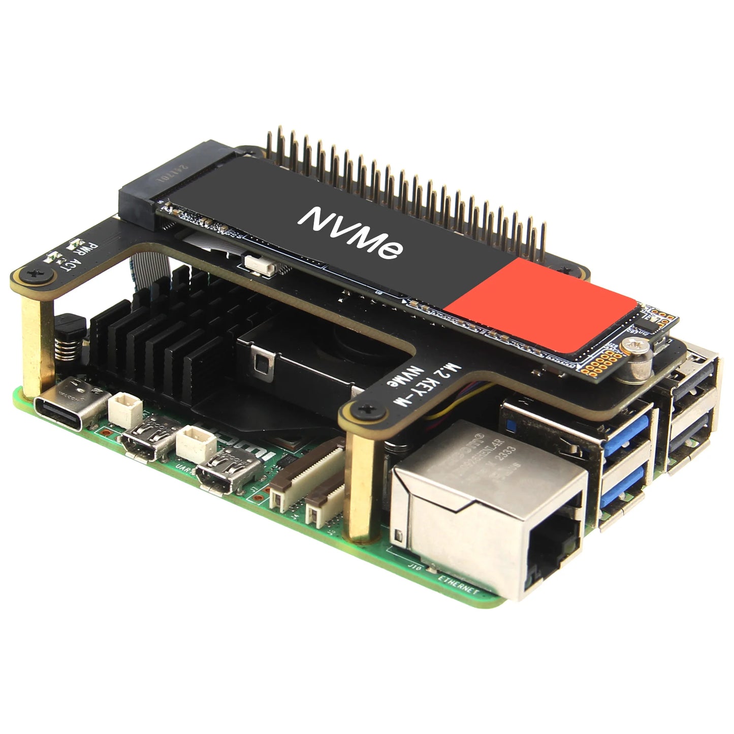 Custom X1015 PCIe to M.2 Key-M NVMe SSD for     Pi 5
