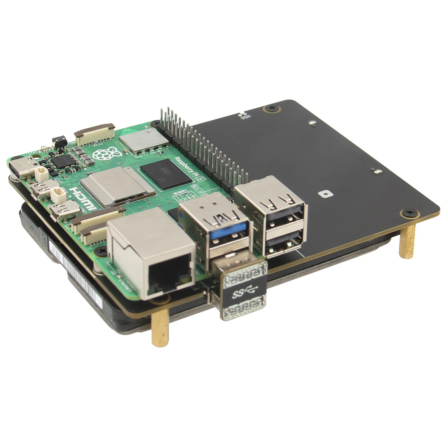 Custom X1100 2.5" SATA HDD / SSD Shield for     Pi 5