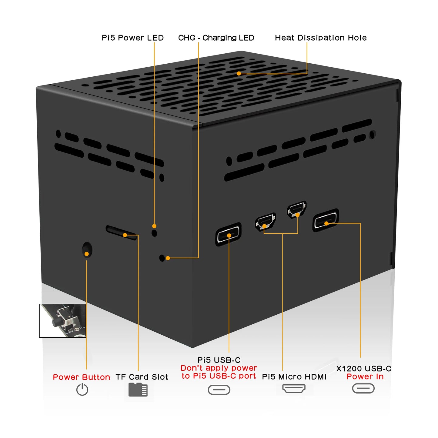 Custom X1200-C1 Metal Case for     Pi 5 & X1200 UPS Board