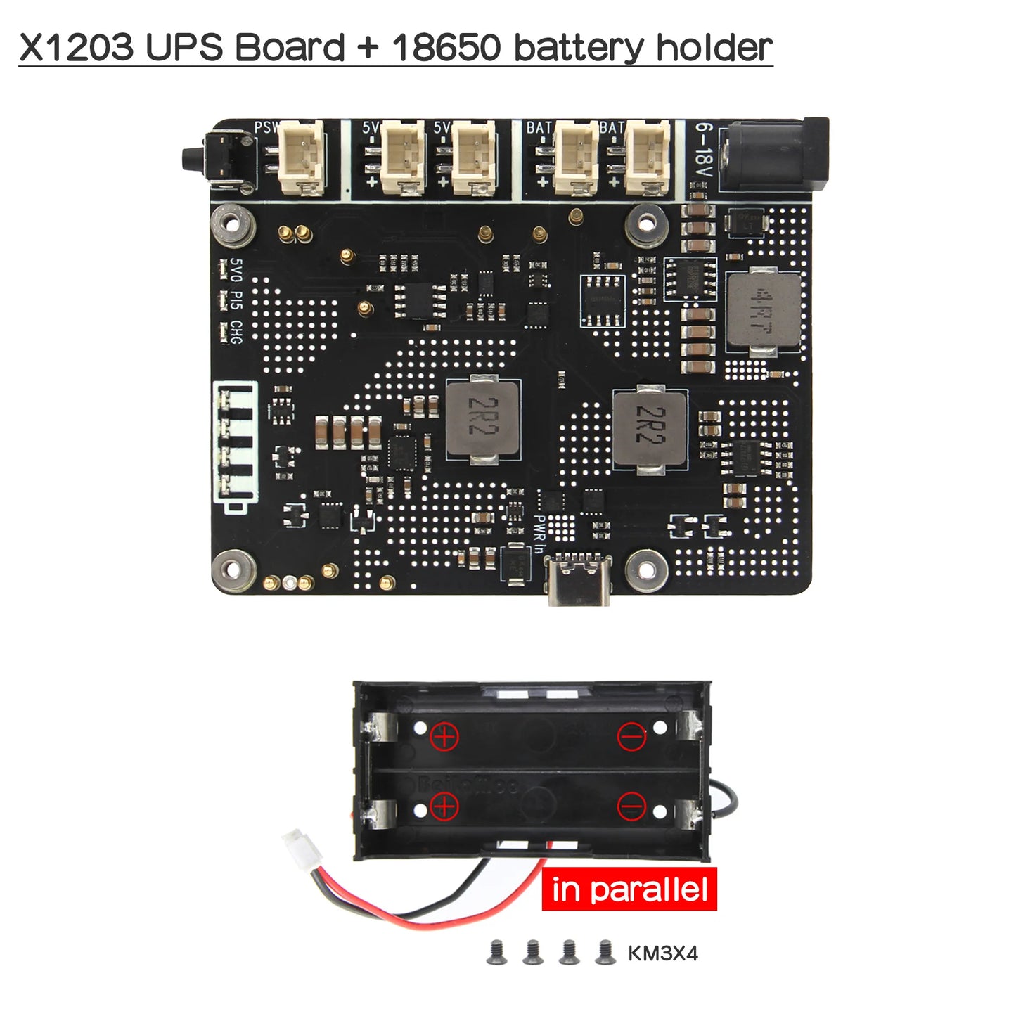 Custom X1203 UPS  5.1V 5A Shield & Power Management Board for     Pi 5