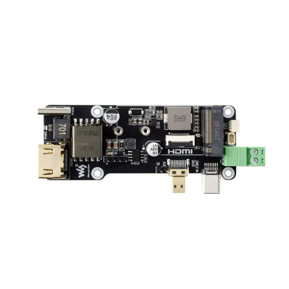 Pi5 Connector Adapter (E),PCIe To M.2 Multifunctional Adapter (E) For Raspberry Pi 5,4K Output,Onboard PoE Power